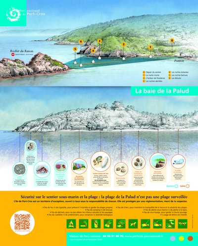 Plan du sentier sous-marin de la Plage de la Palud